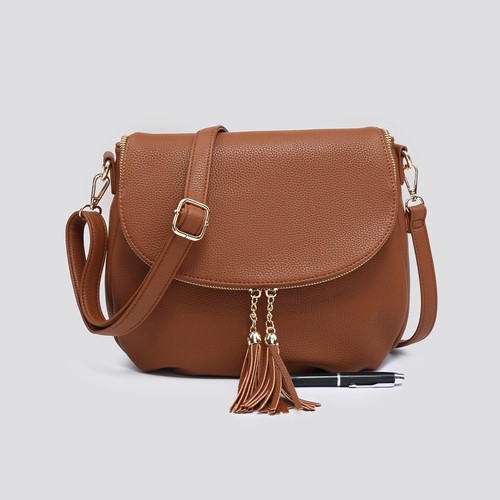 Leather look crossbody - leather,