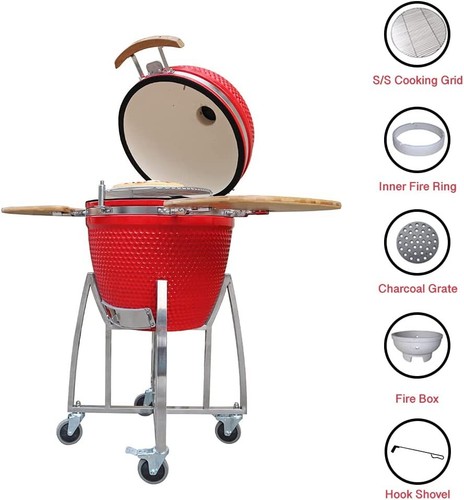Kamado ceramic bbq - 21.6",