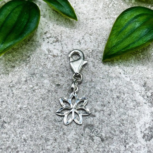 Sterling silver flower - clip, on