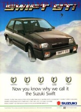 Suzuki SWIFT 'GTi' Motor Car ADVERT : Original Vintage 1988 Print Ad 705/06