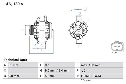 Bosch alternator for mercedes - alternator,