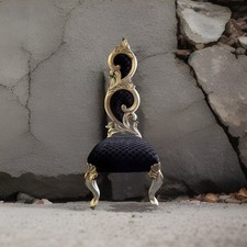 Statement Chair Black Fabric Seat And Back With Antique Silver Effect 