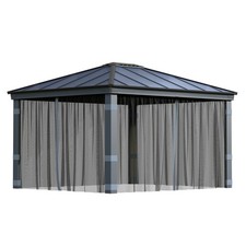 Dallas Gazebo Netting Curtains Grey Lightweight Pack of 4 (L)2120 (W)4090mm