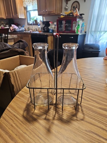Quart glass milk bottles in - ,
