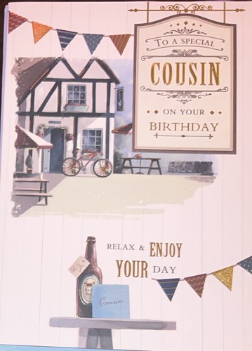 Cousin birthday card large - birthday,