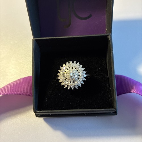 Sterling silver diamond ring - silver,
