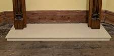 Beige marble fireplace hearth - fireplace,
