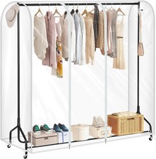 5ft Garment Clothes Rail Cover Dustproof Storage Bag Wardrobe Organizer