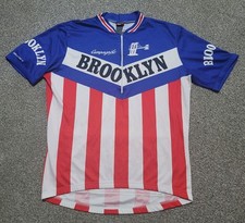 Vintage Campagnolo Brooklyn Cycling Jersey M Red White And Blue Short Sleeve (A)