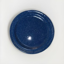 Vintage Camping Blue Speckled Metal Enameled Tin Plate