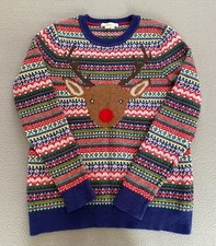 BODEN JUMPER SZ 10 MEDIUM FAIRISLE REINDEER XMAS WOOL ALPACA BLEND KNIT