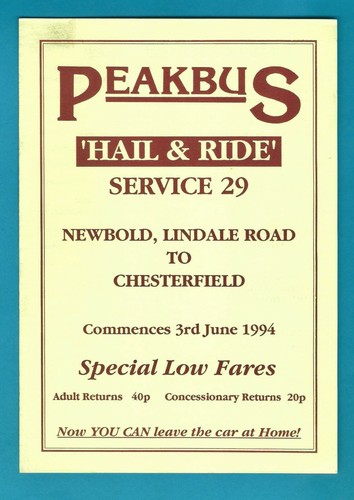 Bus timetable leaflet - bus,