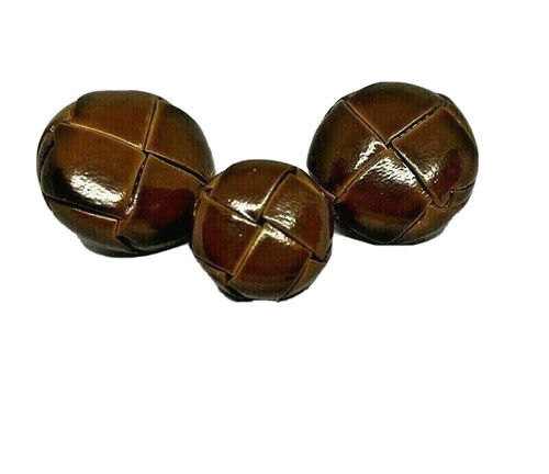Leather buttons darktan - leather, brown