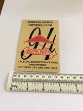 The Morris Minor Owners Club Badge Telford Exhibition Centre Shropshire 1994