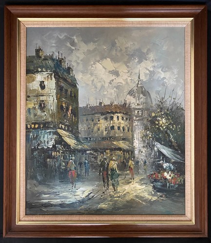 Classic street scene - classic, oil