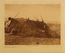 A4 print Native American Indian Achomawi summer hut