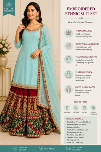 Women embroidered anarkali - women’s,