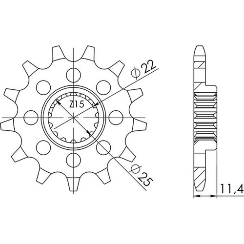 Pitch sprocket 520 z 15 - z,