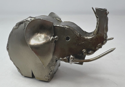 Recycled metal art elephant - metal,