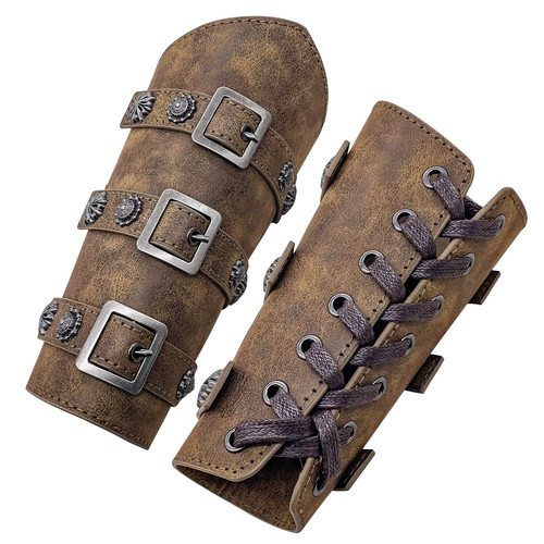 Medieval leather bracers arm - medieval,