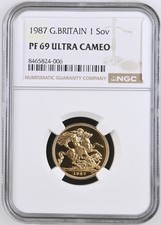 1987 Gold Proof Full Sovereign NGC PF69 Ultra Cameo