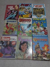 Vintage Comic & TV Annuals 1969–1979 Lot x9 Beano Rupert POW Star Trek etc