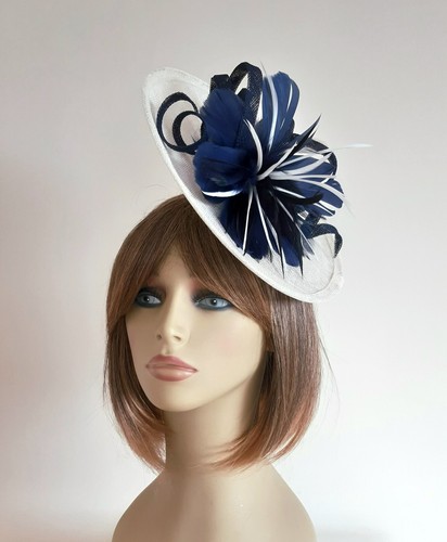 Ivory navy blue - &, sinamay