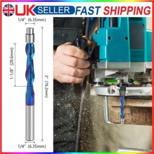 Spiral Flush Trim Router Bit Solid Carbide Flush Trim End Mill Bit 1/4" Shank UK