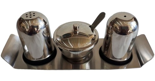 Salt pepper and - mustard, pots