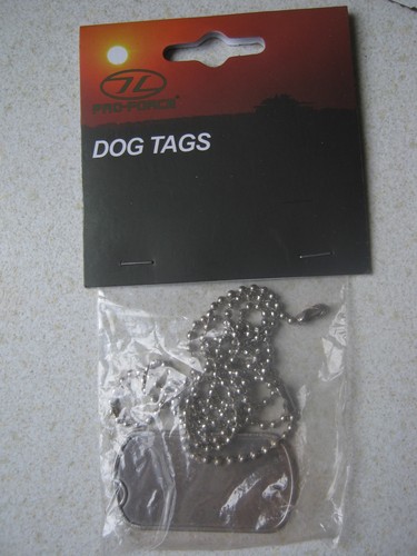 Army dog tags with - with, chain