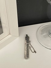 Antique Collectable Decorative Engraved Silver Needle & Pin Case Chatelaine