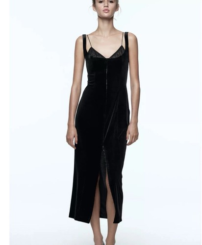 Zara black velvet corset style - zara,