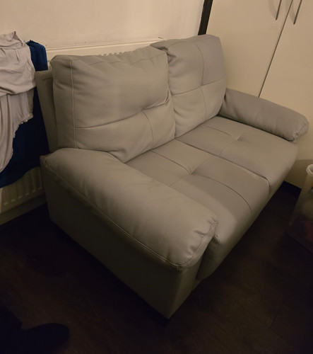Grey leather seater sofa - grey, 2