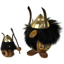 Set of Vintage Wooden Viking