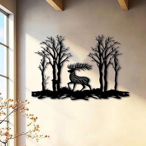 Forest elk metal - wall, art