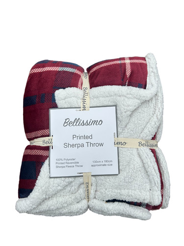 Sherpa fleece throw tartan - fleece,