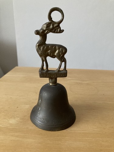 Vintage brass hand bell stag - brass,