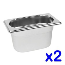 STAINLESS STEEL FOOD PANS 2 x