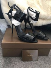 GUCCI Sand Pelle S. Cuoio Womens Heel Sandals 10B/ 40 FR/ 7 UK