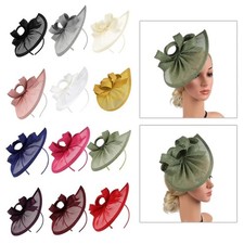 Vegan Moon Hoop Fascinator on Headband Wedding Ascot Races Bespoke Sinamay Disc