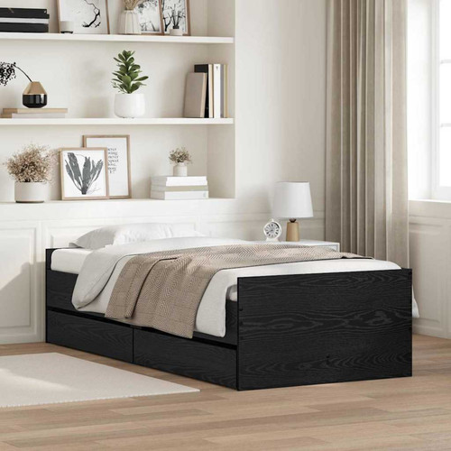 Bed frame black oak 90x190cm - frame,