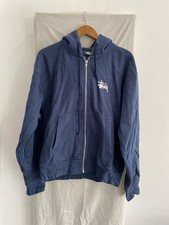 STUSSY Navy Full Zip Hoodie