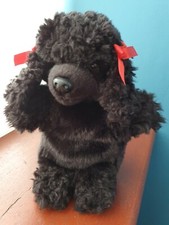Black poodle puppet - black,