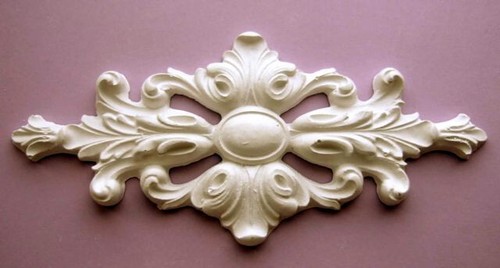 Plaster stuck ornament relief - plaster,