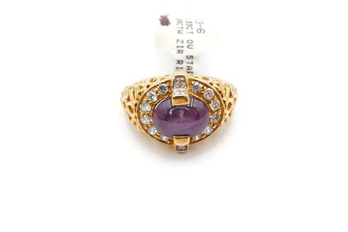 10k yellow gold star ruby - gold,