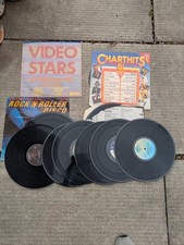 Twelve Lps 12" long playing records  For Crafting Up cycling 1980s 1990s music