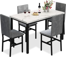 Faux Marble Dining Table & 4