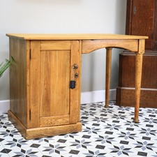 Desk pine single pedestal - pine,