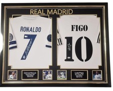 Luis Figo + RONALDO Signed Shirt Autograph Jersey Beckett Authenticated