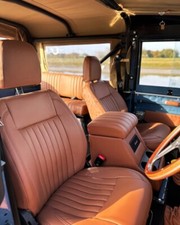 Fluted tan leather front seats